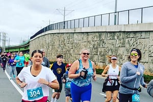 Runners on course at 2022 Charlotte New Year's Day 5K