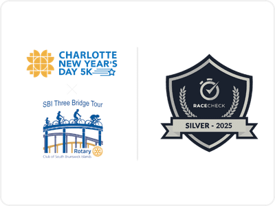 Charlotte New Year's Day 5K and SBI Three Bridge Tour were awarded Silver by Racecheck
